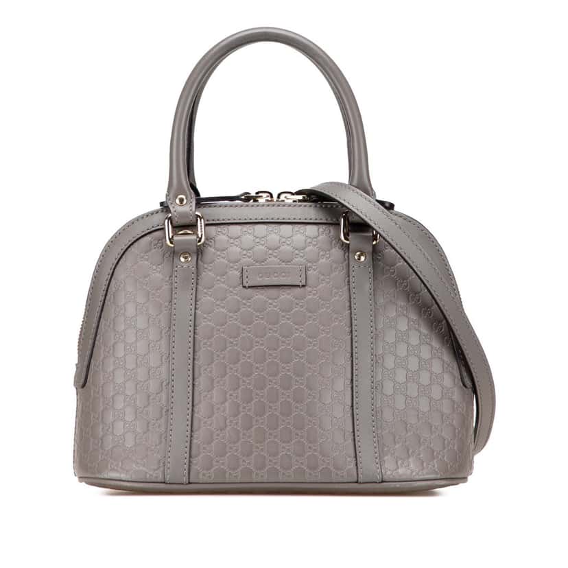 Gucci Mini Microguccissima Dome Satchel Grey Leather Good condition - Front View