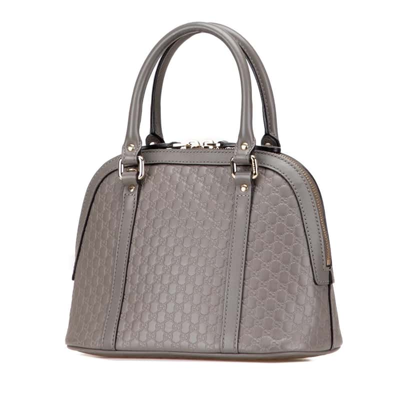 Gucci Mini Microguccissima Dome Satchel Grey Leather Good condition - Back View
