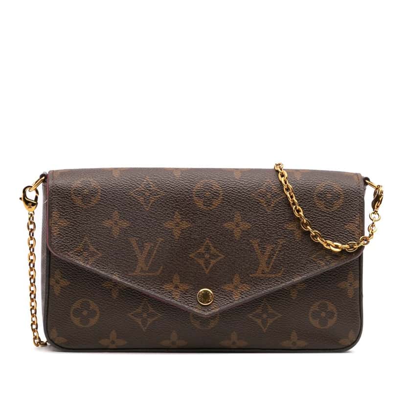 Louis Vuitton Monogram Pochette Felicie Brown Canvas Good condition - Front View