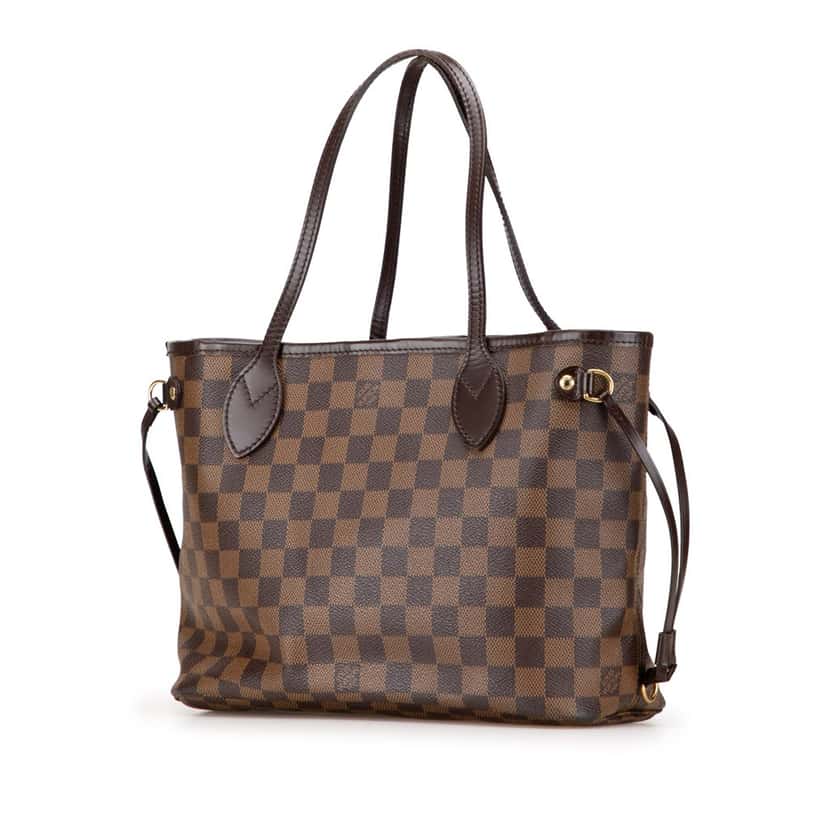 Louis Vuitton Damier Ebene Neverfull PM Brown Canvas Good condition - Back View