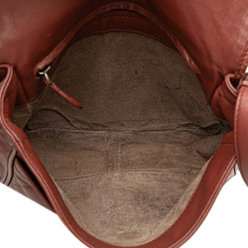 Bottega Veneta Nappa Intrecciato Flap Crossbody Red Leather Very good condition - Model View