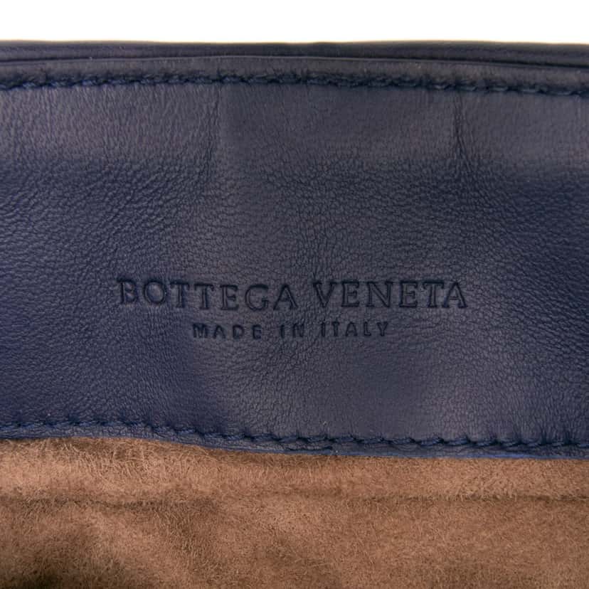 Bottega Veneta Baby Nappa Intrecciato Olimpia Crossbody Blue Leather Good condition - Box View