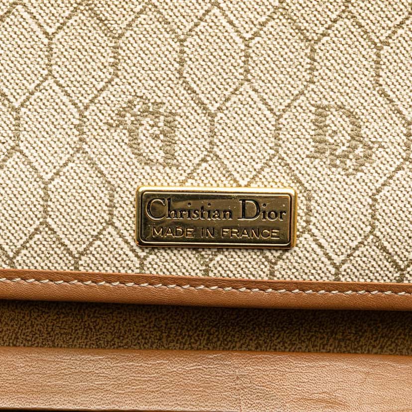 Dior Honeycomb Canvas Chain Shoulder Bag Brown Canvas Good condition - Box View