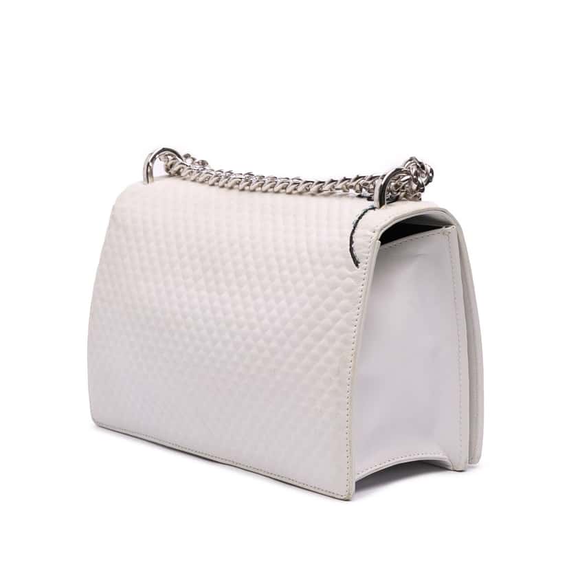Dior Medium Lambskin Embroidered Diorama Flap White Leather Good condition - Back View