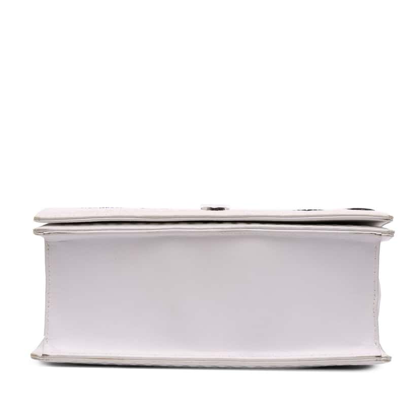 Dior Medium Lambskin Embroidered Diorama Flap White Leather Good condition - Inside View