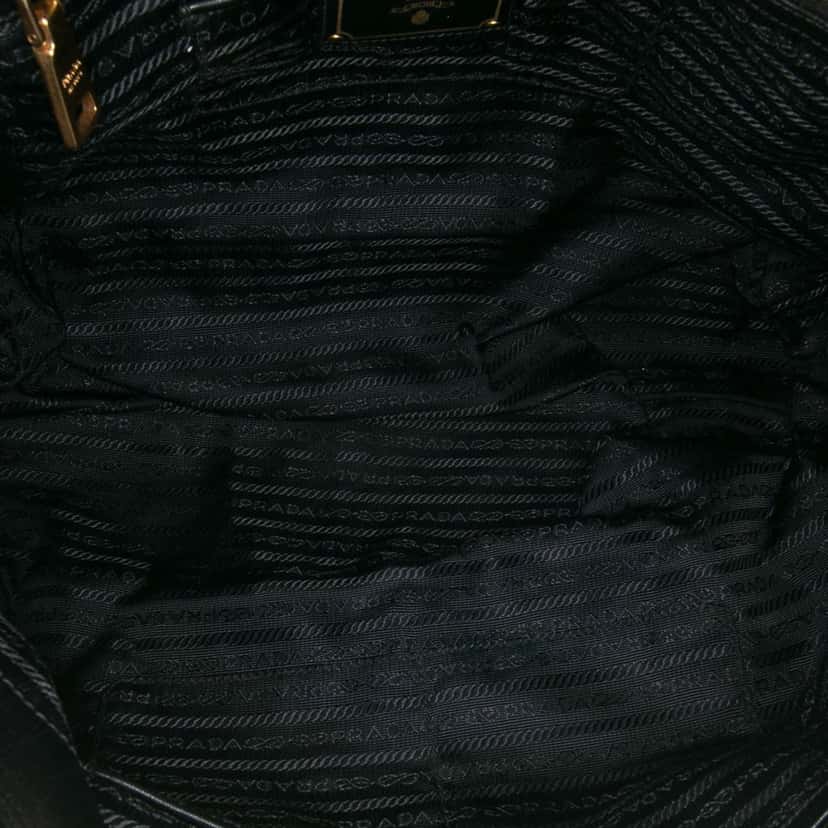 Prada Bicolor Nappa Gaufre Double Zip Satchel Brown Leather Good condition - Model View