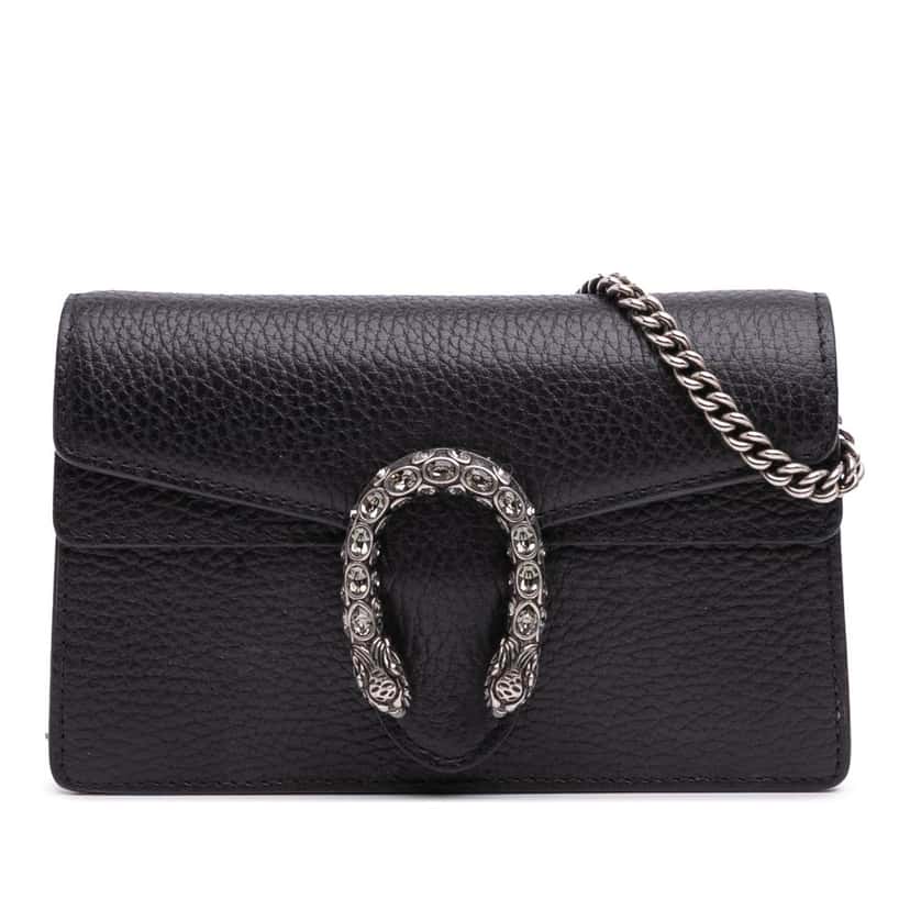 Gucci Mini Leather Dionysus Crossbody Black Leather Good condition - Front View