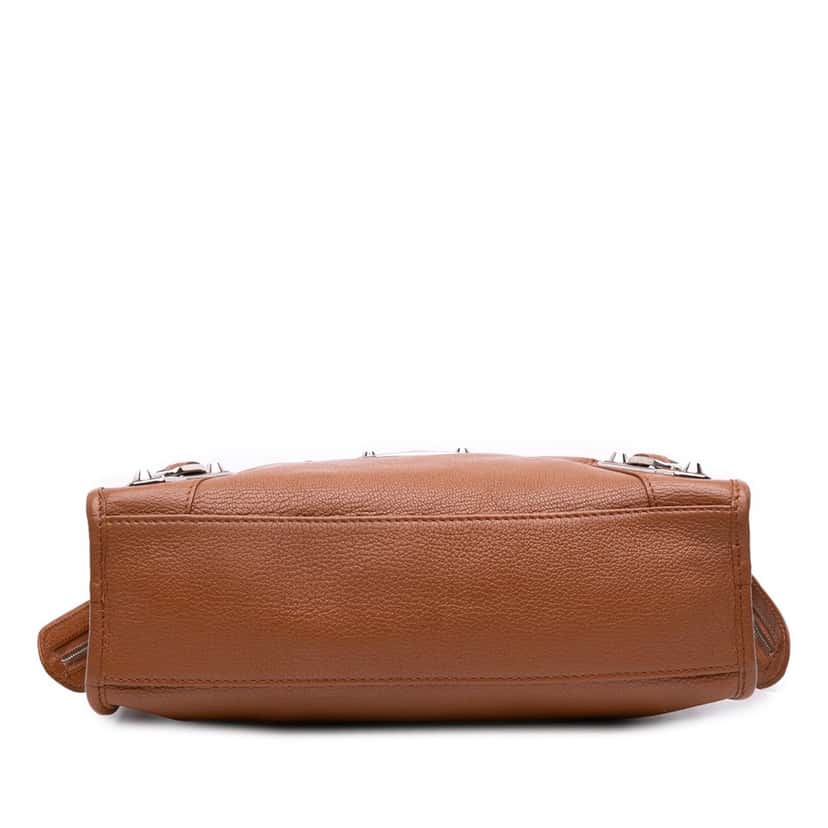 Balenciaga Small Chevre Motocross Classic Metallic Edge City Satchel Brown Leather Good condition - Inside View