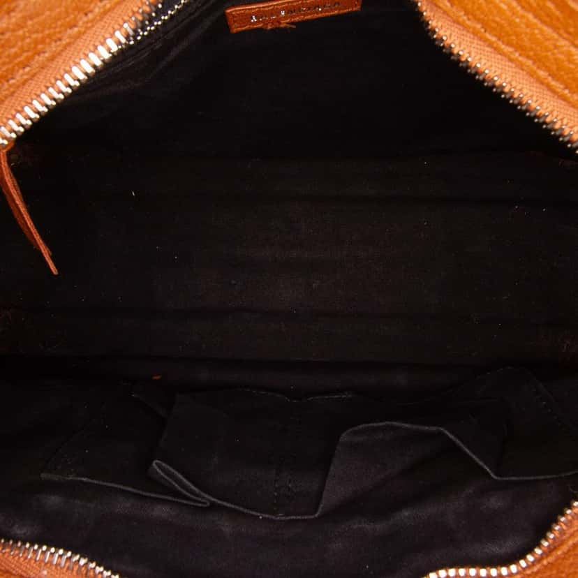 Balenciaga Small Chevre Motocross Classic Metallic Edge City Satchel Brown Leather Good condition - Model View