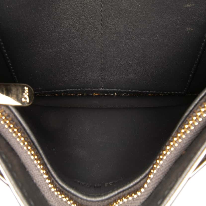 Dior Metallic Patent Microcannage Diorama Wallet on Chain Gold Leather Good condition - Model View