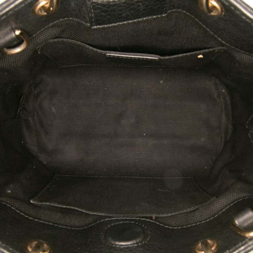 Gucci Mini Calfskin Bamboo Shopper Satchel Black Leather Good condition - Model View