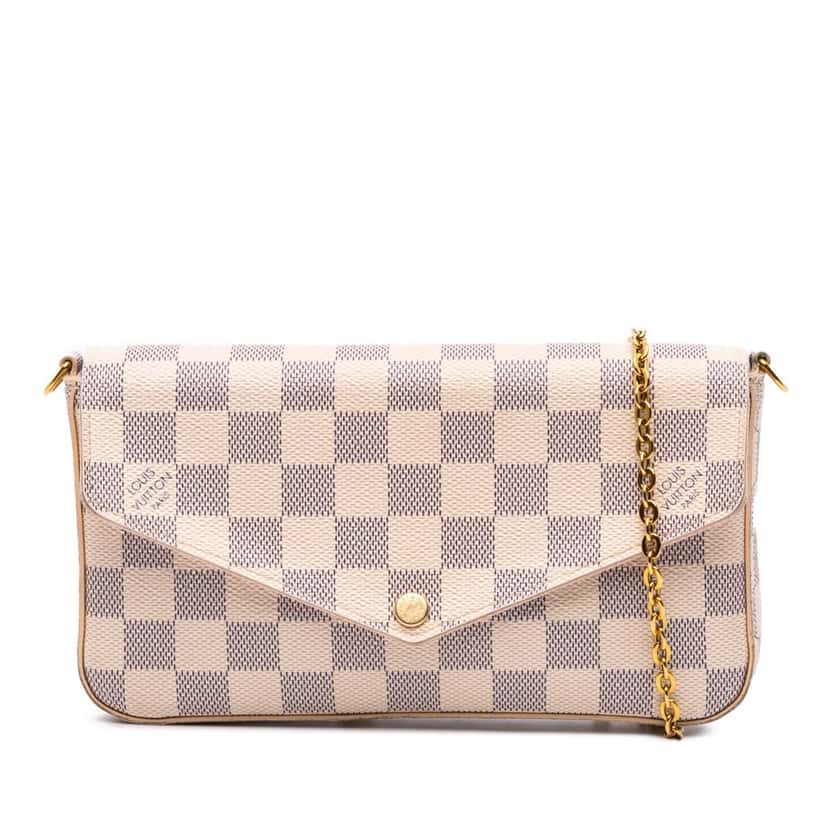 Louis Vuitton Damier Azur Pochette Felicie White Canvas Good condition - Front View