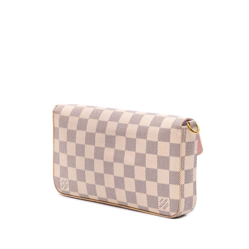 Louis Vuitton Damier Azur Pochette Felicie White Canvas Good condition - Back View