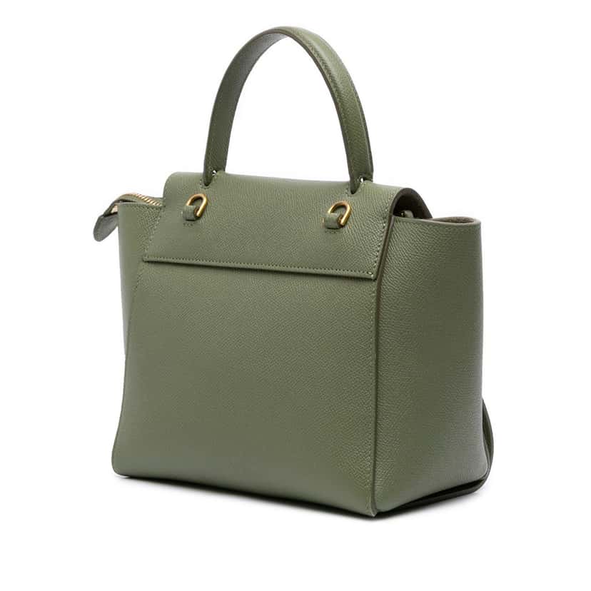 Celine Nano Grained Calfskin Belt Bag Green Leather Good condition - Back View