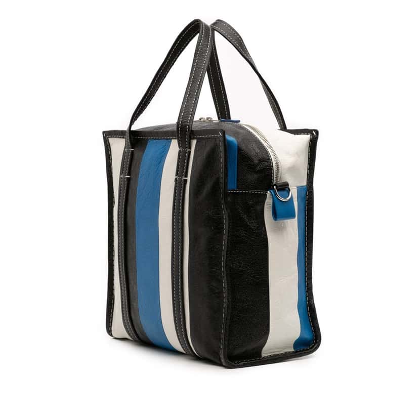 Balenciaga S Lambskin Bazar Shopper Satchel Blue Leather Good condition - Back View