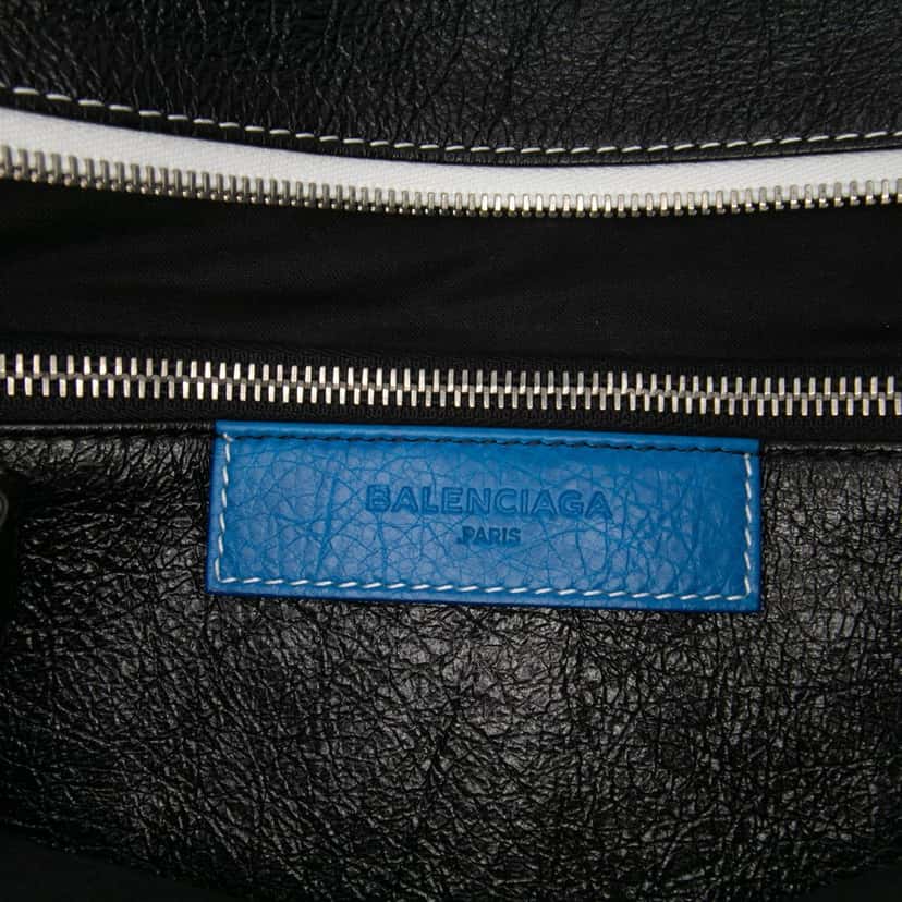 Balenciaga S Lambskin Bazar Shopper Satchel Blue Leather Good condition - Box View