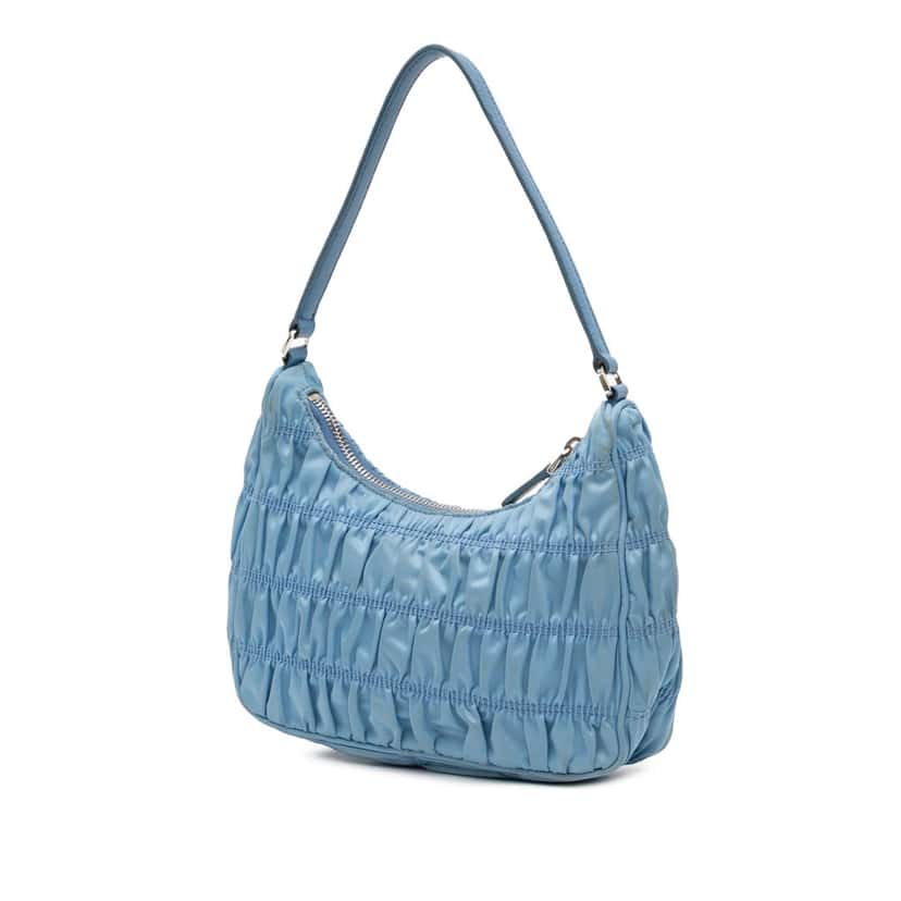 Prada Tessuto Gaufre Re Edition Shoulder Bag Blue Good condition - Back View