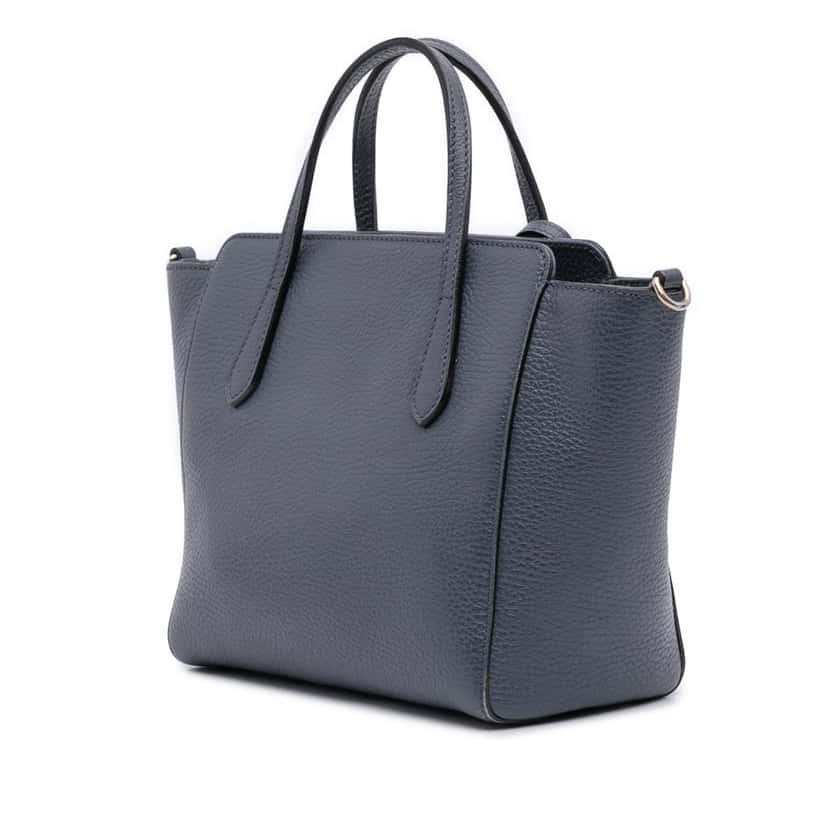 Gucci Mini Leather Swing Satchel Blue Leather Good condition - Back View