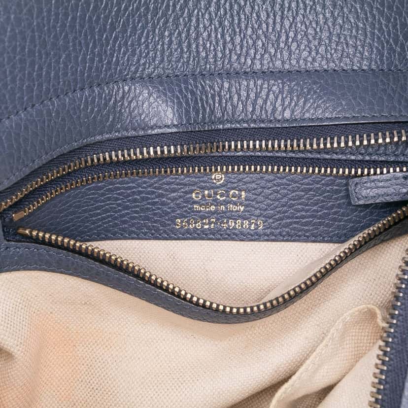 Gucci Mini Leather Swing Satchel Blue Leather Good condition - Box View