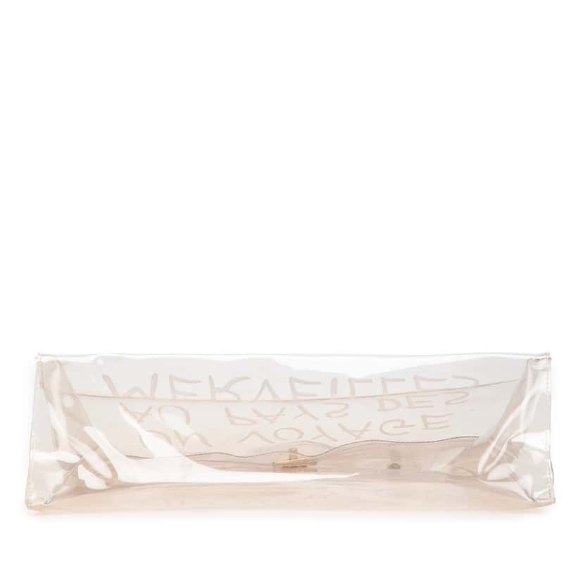 Hermès Vinyl Souvenir De L Exposition Kelly Handbag White Good condition - Inside View