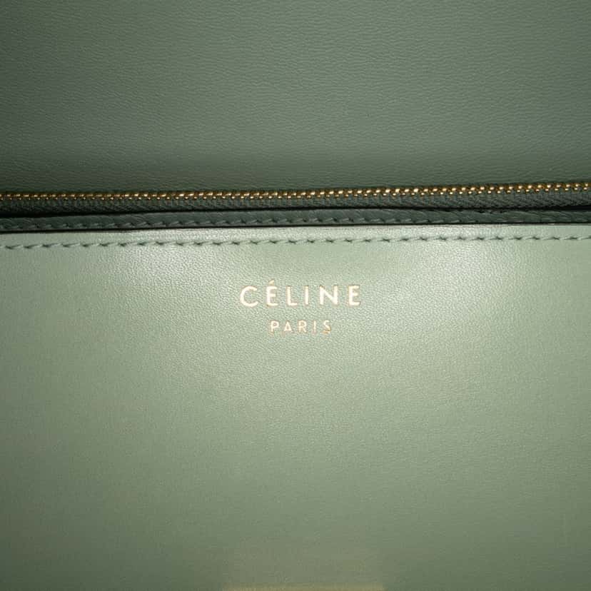 Celine Medium Calfskin Classic Box Green Leather Good condition - Box View