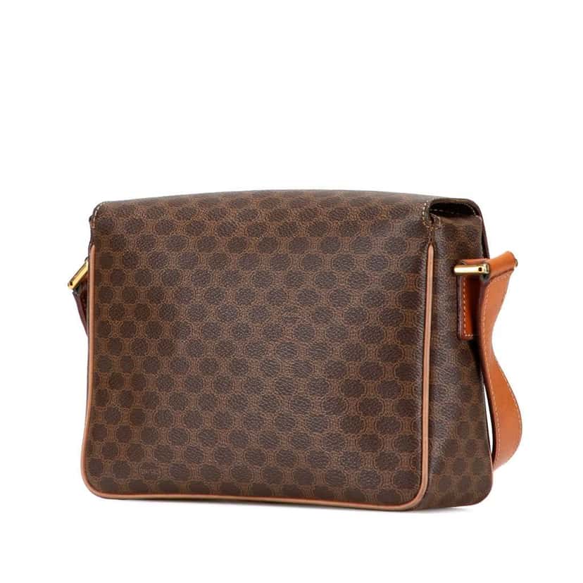 Celine Macadam Coated Canvas Crossbody Brown Canvas Good condition - Back View