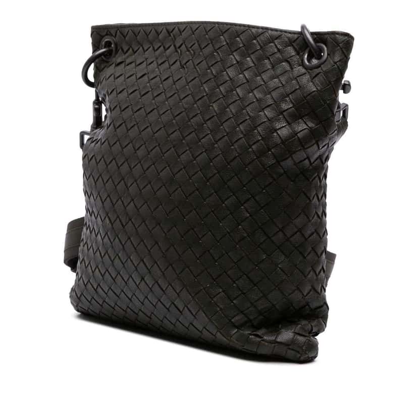 Bottega Veneta Nappa Intrecciato Crossbody Green Leather Good condition - Back View