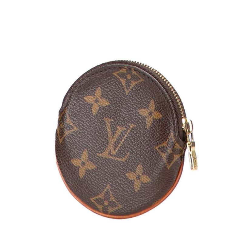 Louis Vuitton Monogram Round Coin Pouch Brown Canvas Good condition - Back View