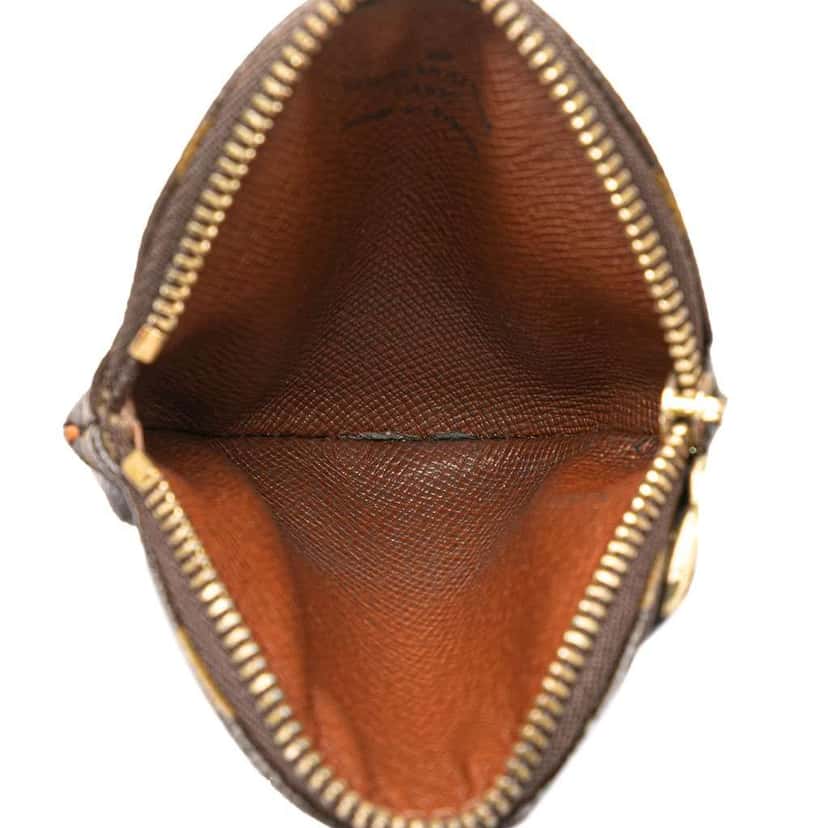 Louis Vuitton Monogram Round Coin Pouch Brown Canvas Good condition - Model View