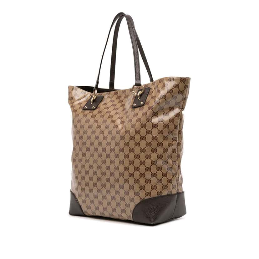 Gucci GG Charm GG Crystal Tote Brown Canvas Good condition - Back View