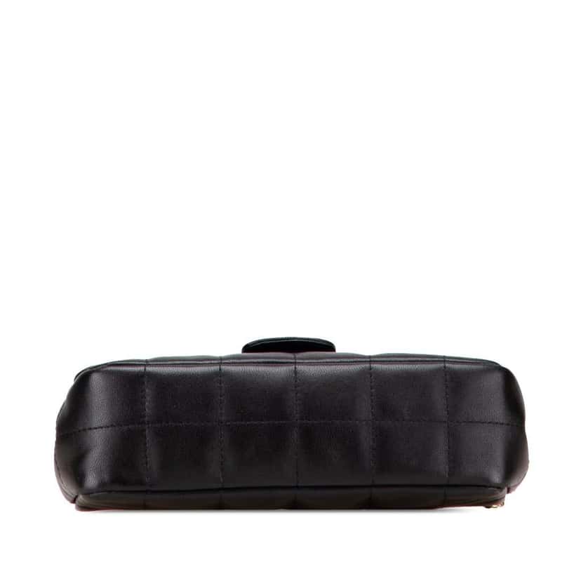 Chanel Mini Lambskin Chocolate Bar Camellia Flap Black Leather Good condition - Inside View
