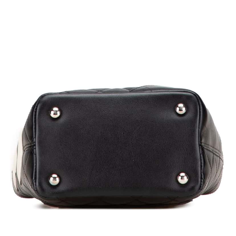 Chanel Small Quilted Lambskin Cambon Ligne Tote Black Leather Good condition - Inside View