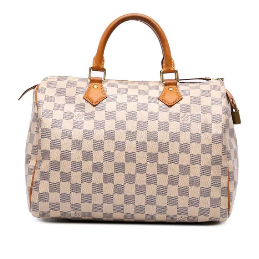 Louis Vuitton Damier Azur Speedy 30 White Canvas Good condition - Front View