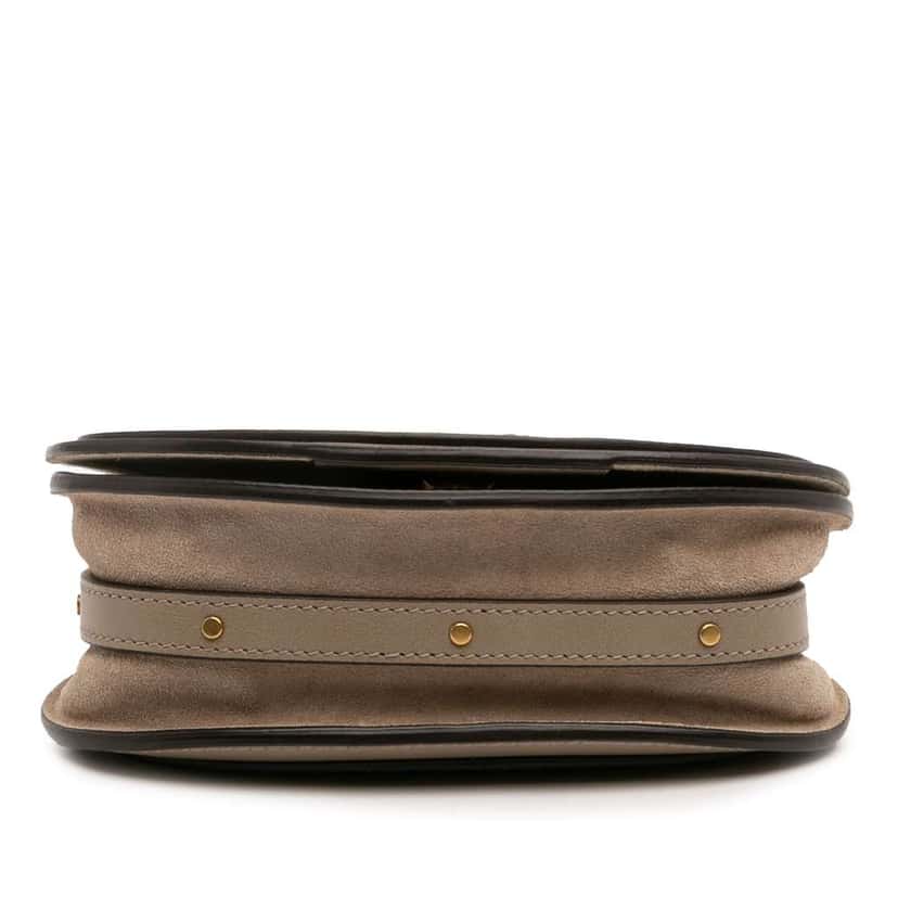 Chloé Small Leather and Suede Nile Bracelet Patchwork Satchel Brown Leather Good condition - Inside View