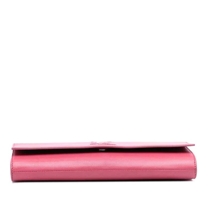 Saint Laurent Small Leather Belle De Jour Clutch Pink Leather Good condition - Inside View