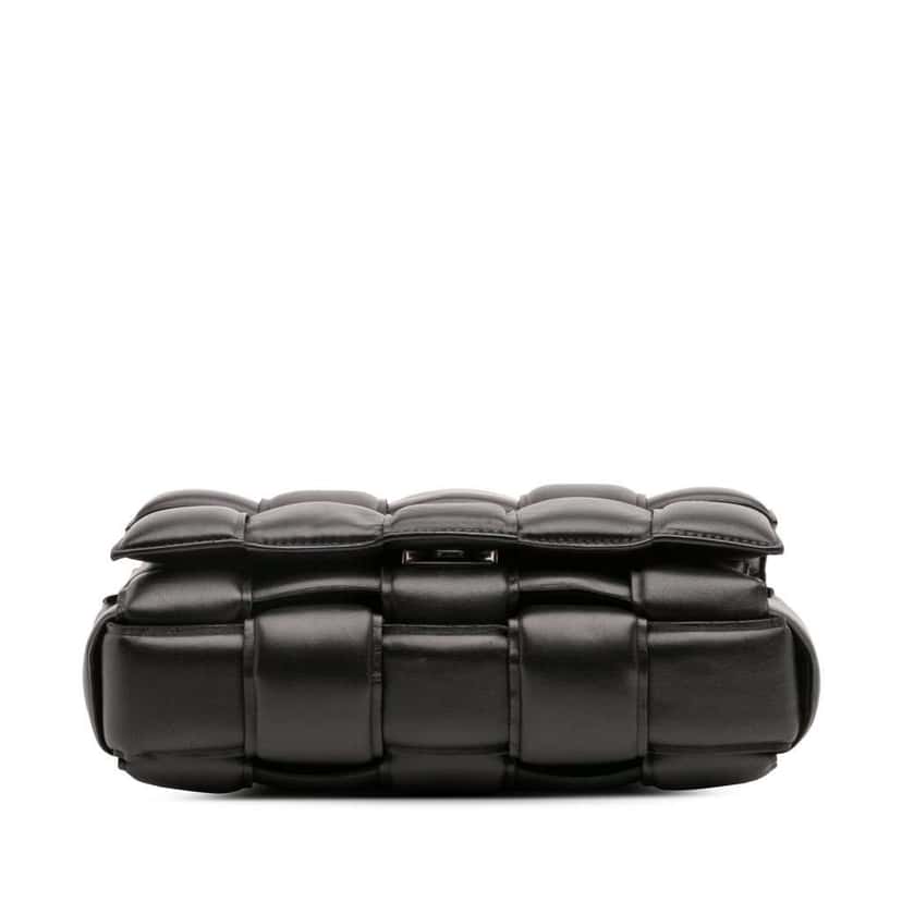 Bottega Veneta Nappa Intrecciato Padded Chain Cassette Satchel Black Leather Good condition - Inside View