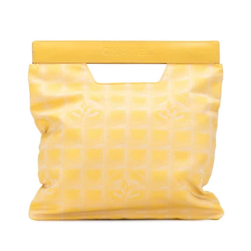 Chanel New Travel Line Nylon Handbag Yellow Good condition - Front View