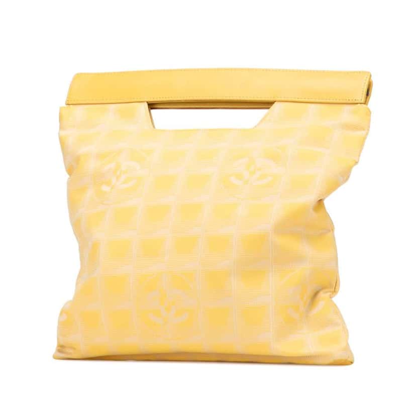 Chanel New Travel Line Nylon Handbag Yellow Good condition - Back View