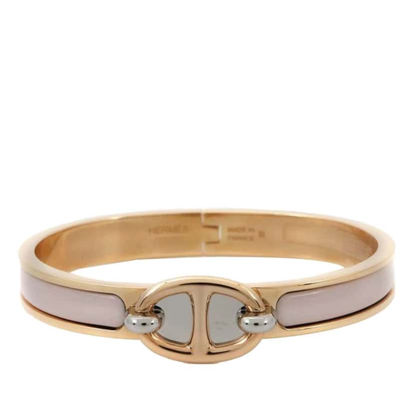 Hermès Enamel Mini Clic Chaine d'Ancre Bracelet PM Pink Good condition - Front View