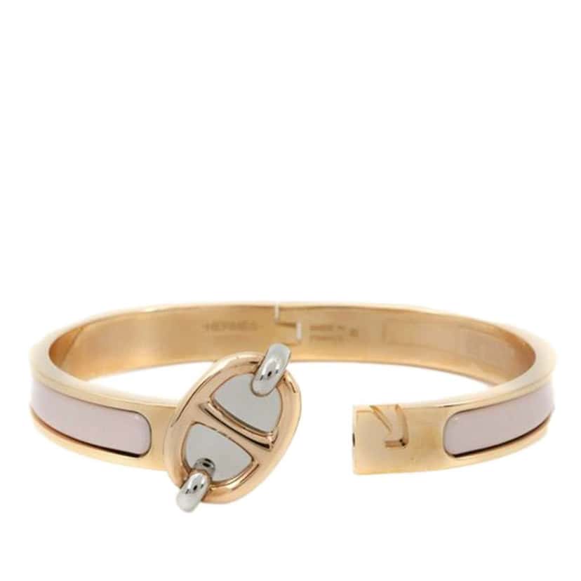 Hermès Enamel Mini Clic Chaine d'Ancre Bracelet PM Pink Good condition - Model View