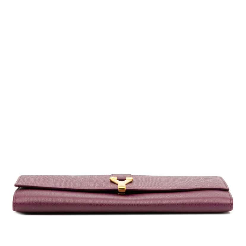 Yves Saint Laurent Leather Chyc Ligne Travel Wallet Purple Leather Good condition - Inside View