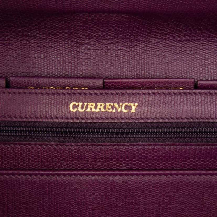 Yves Saint Laurent Leather Chyc Ligne Travel Wallet Purple Leather Good condition - Box View