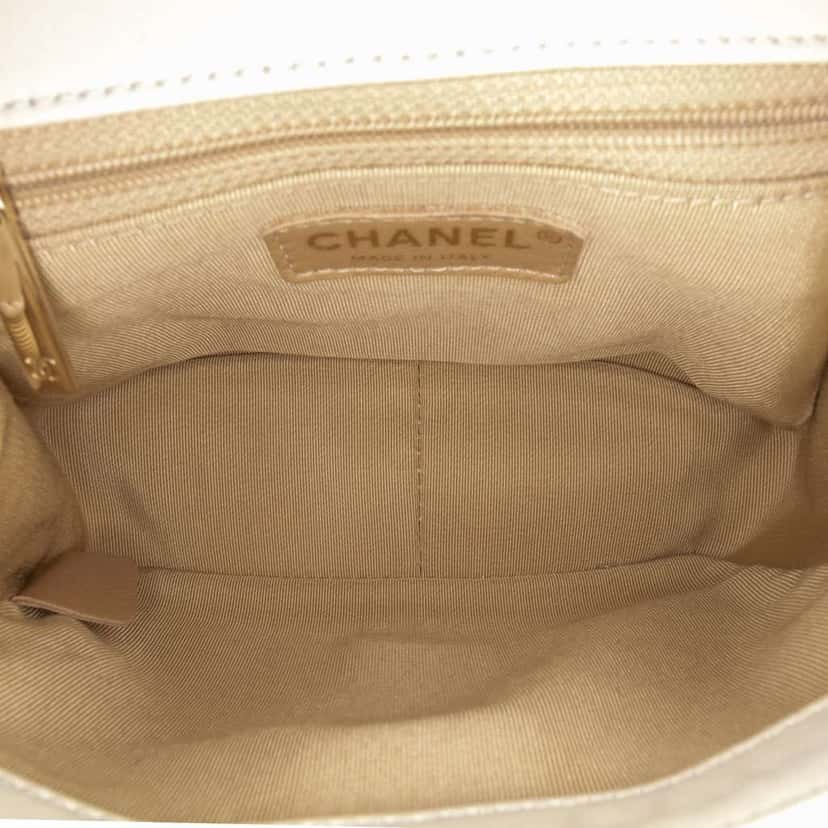Chanel Quilted Lambskin Studded Beauty Begins Flap White Leather Good condition - Model View