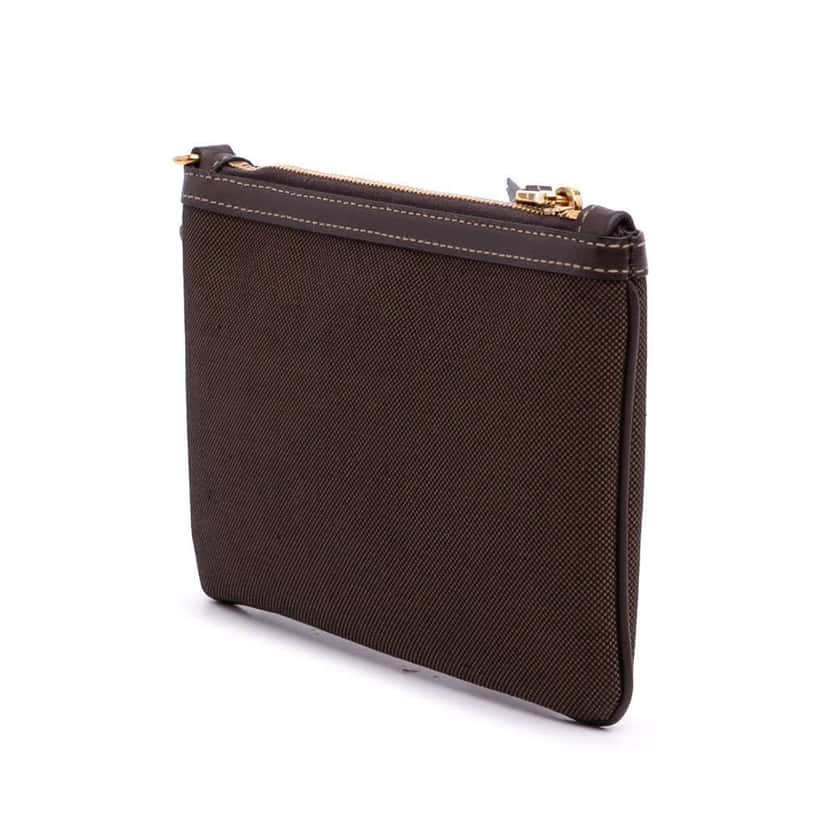 Prada Canvas Canapa Logo Pouch Brown Canvas Good condition - Back View