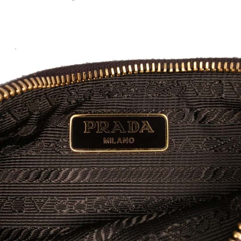 Prada Canvas Canapa Logo Pouch Brown Canvas Good condition - Box View