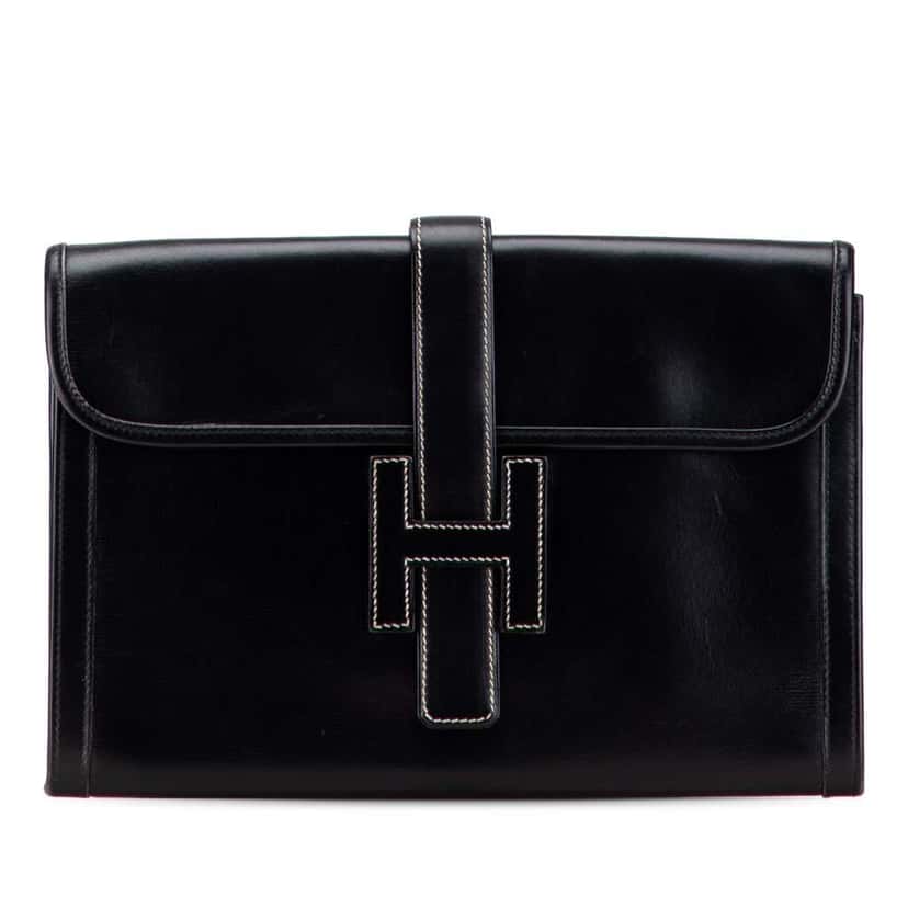 Hermès Box Calf Jige 29 Black Leather Very good condition - Front View