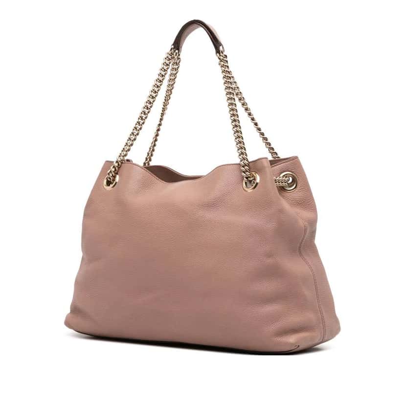 Gucci Medium Leather Soho Chain Tote Pink Leather Good condition - Back View