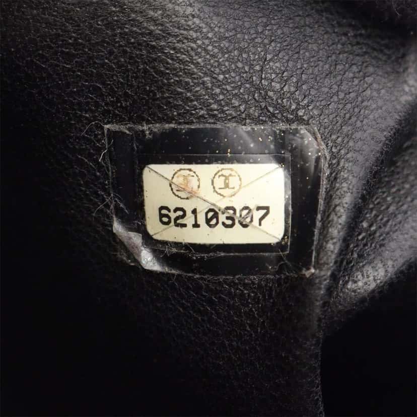 Chanel Large Quilted Caviar and Patent Logo Bowler Bag Black Leather Good condition - Box View