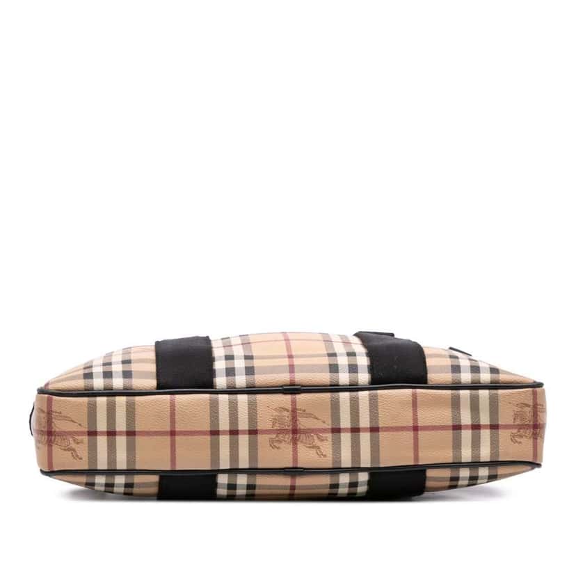 Burberry Haymarket Check Coated Canvas Business Bag Brown Canvas Good condition - Inside View