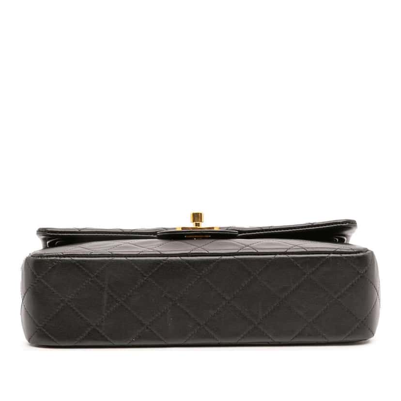 Chanel Small Classic Lambskin Double Flap Black Leather Good condition - Inside View